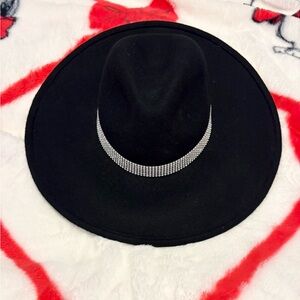 Elegant Black Hat with Silver Band